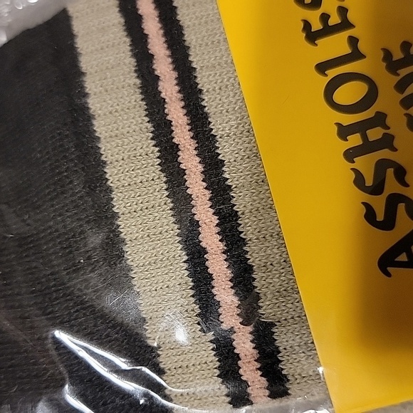 NEW Assholes Live Forever Colorblock Crew Socks, Unisex, Size 6-11 Black Cream - Picture 6 of 9